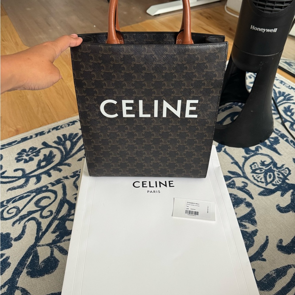 Celine Dark Brown Vertical Small Cabas Tote